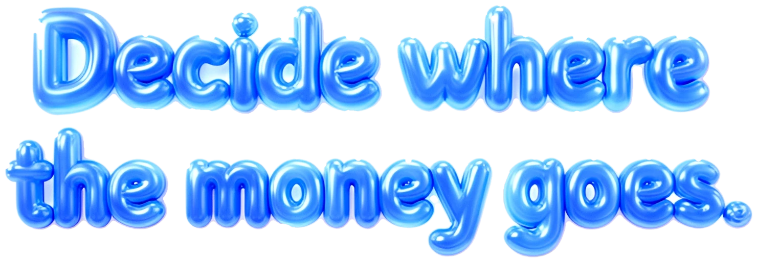 Decide where the money goes.